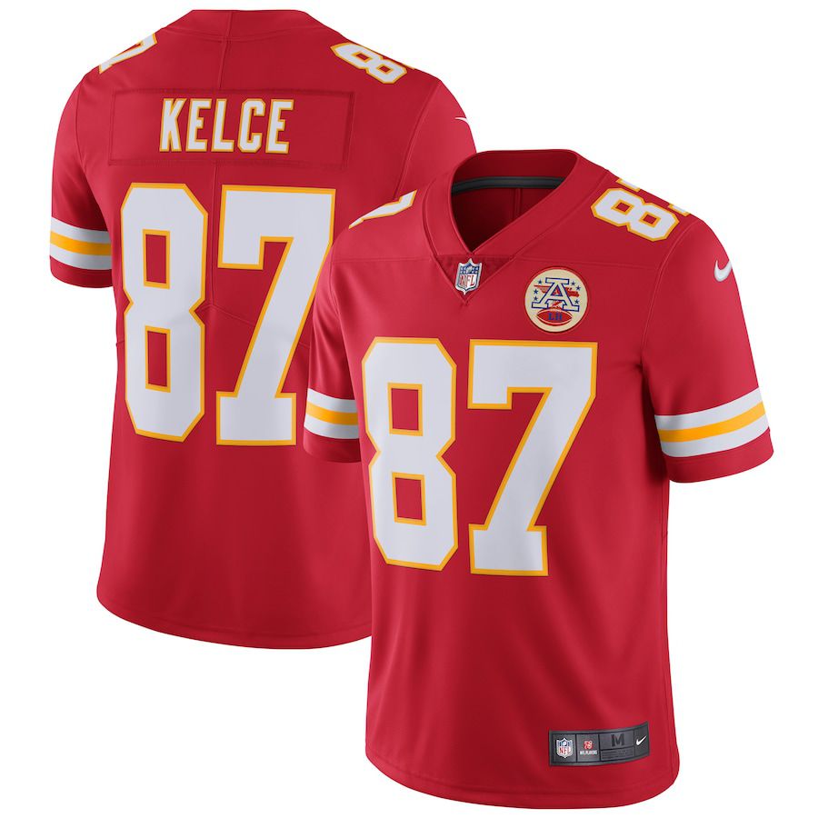 Men Kansas City Chiefs #87 Travis Kelce Nike Red Vapor Untouchable Limited Player NFL Jersey